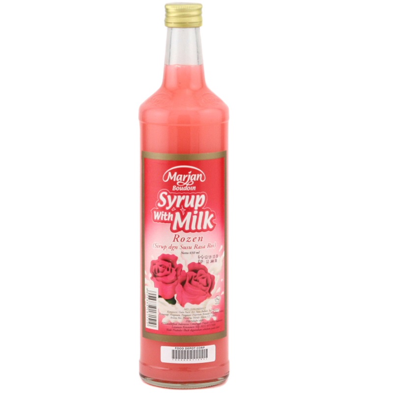 Rose Syrup with Milk (Rosen Sirup Rasa Susu Ros) 22 Fl. Oz. by Marjan