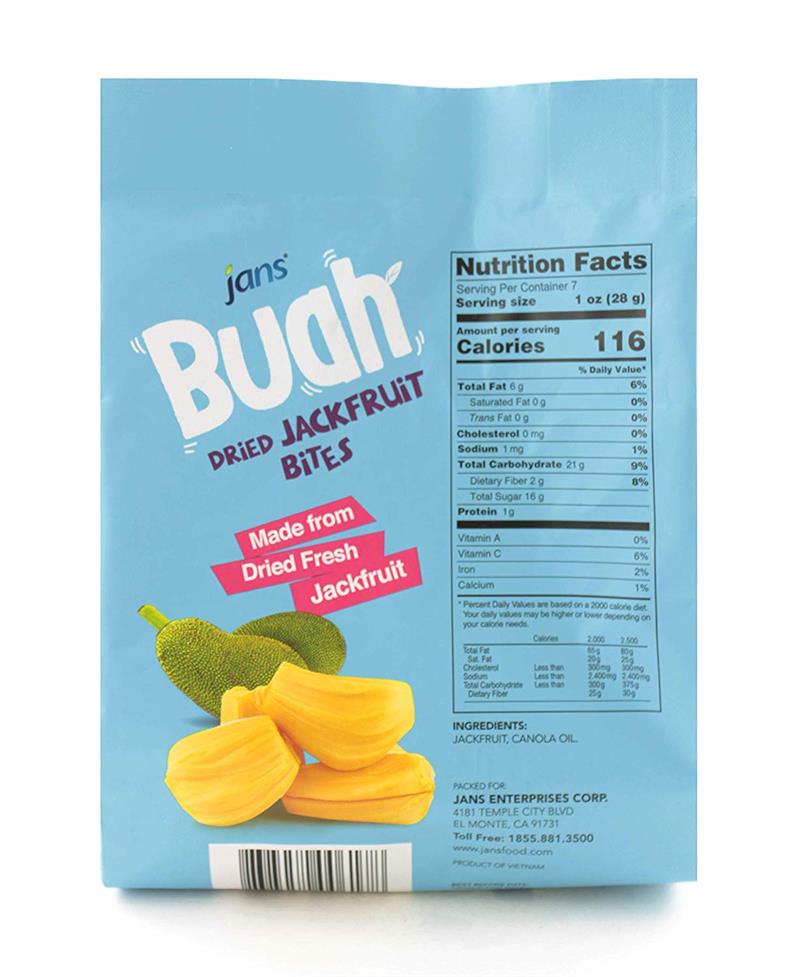 Dried Jackfruit Bites 7.05oz(200g) 'Buah' Jackfruit Chips (Mit Say)