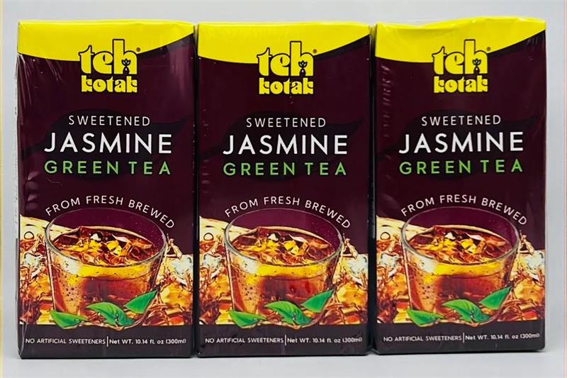 Jasmine Green Tea (sweetened) by Teh Kotak 10 fl oz, 6 boxes
