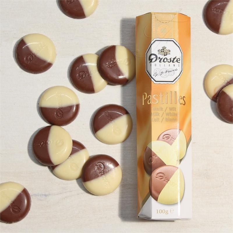 Milk/White Chocolate Pastilles 3.5 oz by Droste