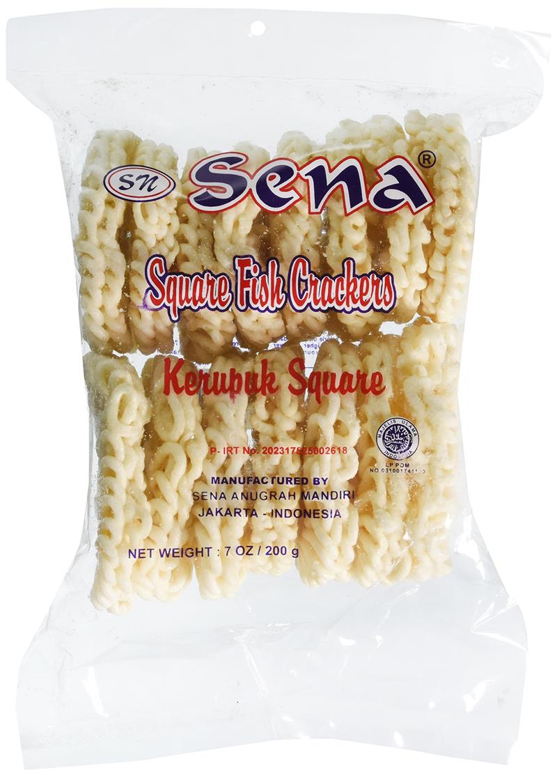 Square Fish Crackers (Krupuk Square) 7 oz by Sena