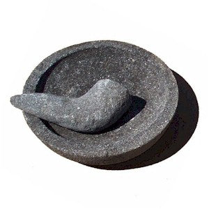 Stone Mortar & Pestle (Ulekan & Cobek) Size: 5" - Natural Granite