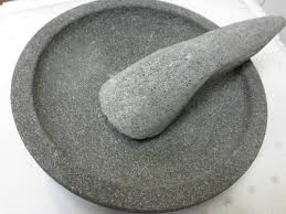 Stone Mortar & Pestle (Ulekan & Cobek) Size: 8" - Natural Granite