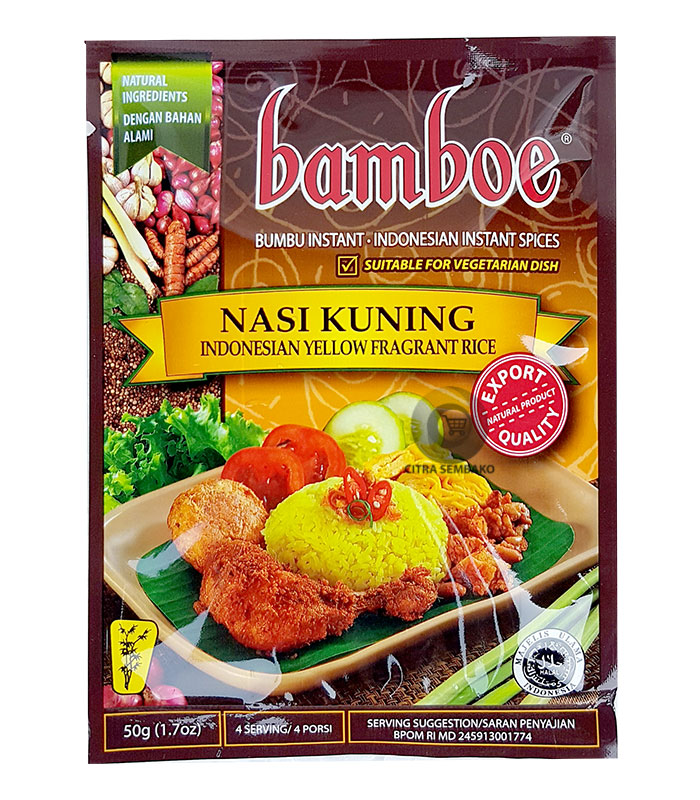 Yellow Fragrant Tumeric Rice (Nasi Kuning) 1.7 Oz by Bamboe